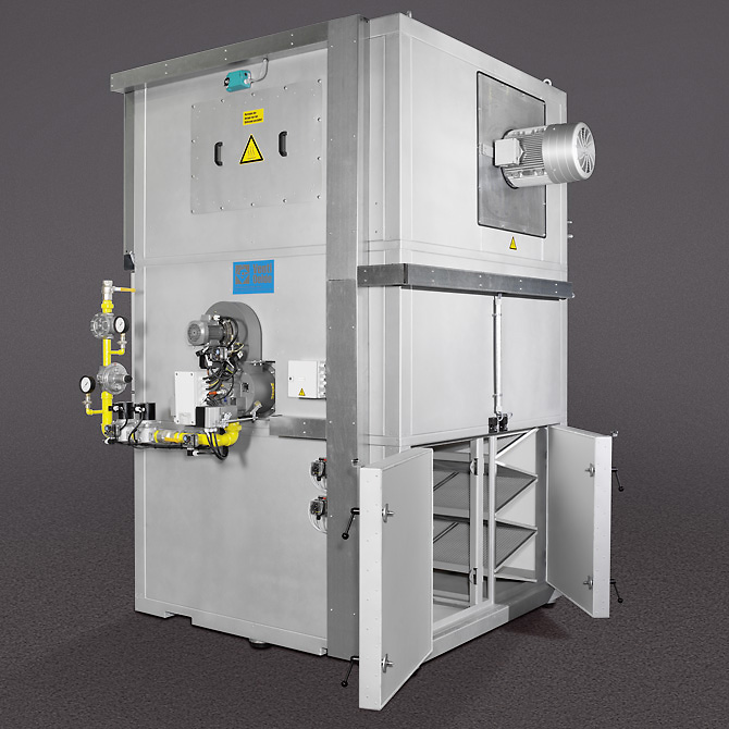 Hot-air generators for a continuous dryer