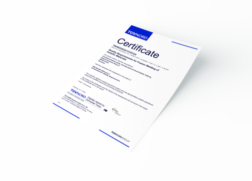 DIN EN ISO 3834 part 2 – Quality Requirements for Fusion Welding of metallic Materials