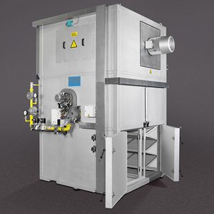 Hot air generator for a continuous dryer