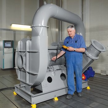 Test run of a two-stage high-pressure fan HV-ZM in the testing facility