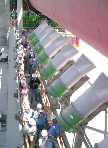 Axial-flow fans for cooling rotary kiln jackets