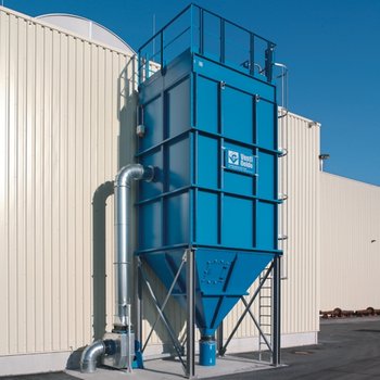 Filter system with jet cleaning for flame cutting fumes