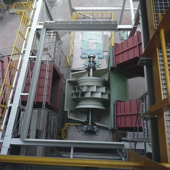 Large double-inlet fan for dust collection system in steel works 