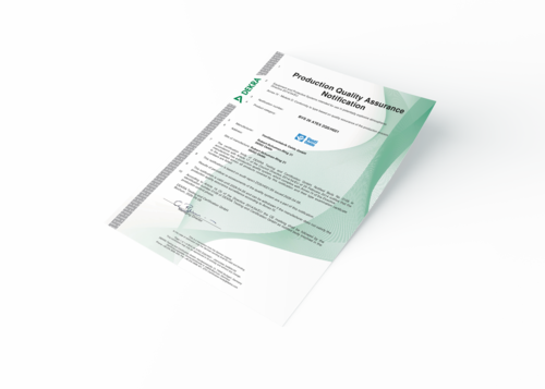 Quality assurance certificate – according to Directive 94/9/EC (ATEX)