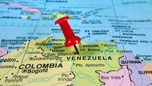 Map of Venezuela with a pin