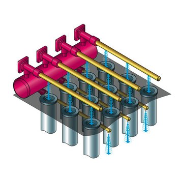 Extended hose spacing